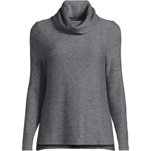 Women's Cable Ottoman Relaxed Long Sleeve Cowl Neck Top
