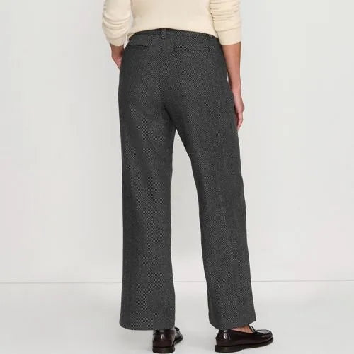 Women's Brushed Wool High Rise Pleated Wide Leg Pants