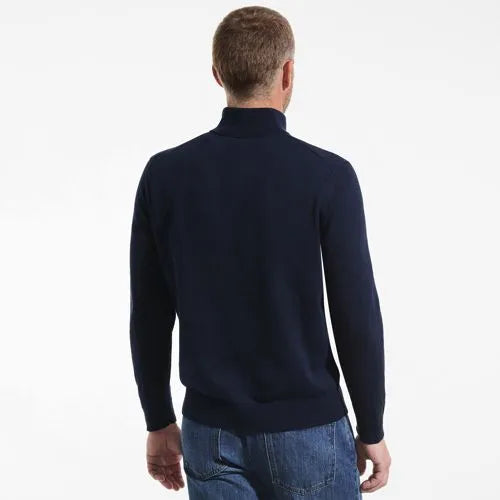 Men's Long Sleeve Fine Gauge Cotton Quarter Zip Sweater