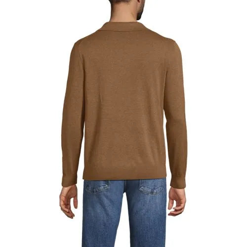 Men's Long Sleeve Cotton Sweater Polo
