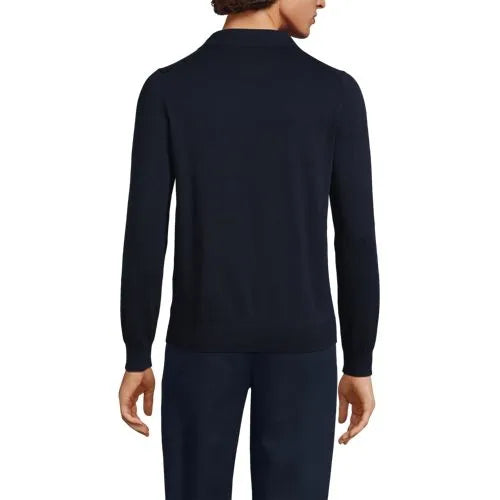 Men's Long Sleeve Cotton Sweater Polo