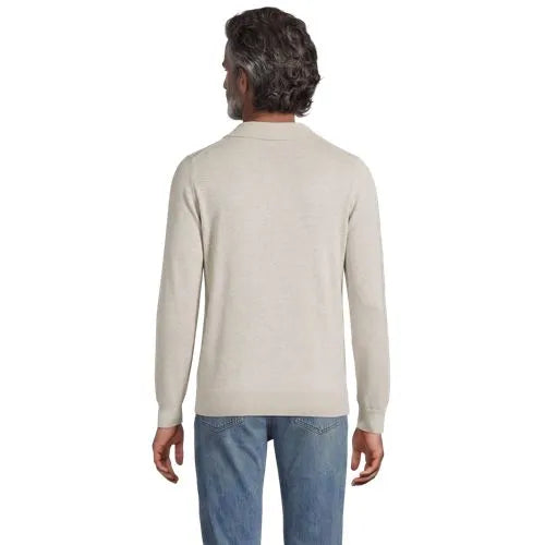 Men's Long Sleeve Cotton Sweater Polo