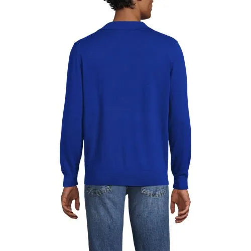 Men's Long Sleeve Cotton Sweater Polo