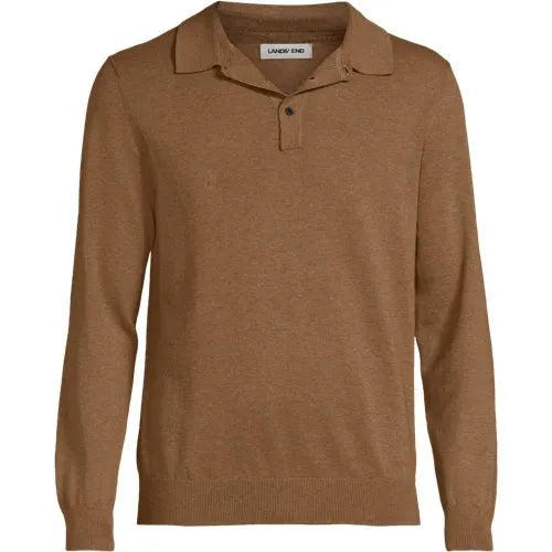 Men's Long Sleeve Cotton Sweater Polo