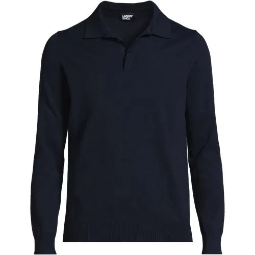 Men's Long Sleeve Cotton Sweater Polo