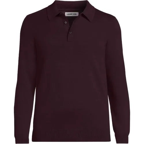 Men's Long Sleeve Cotton Sweater Polo