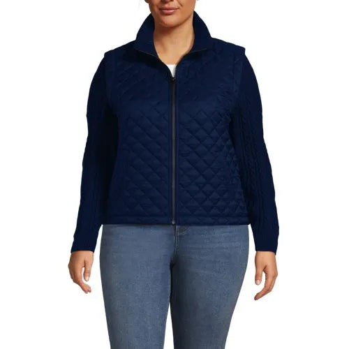 Women's Plus Size Quilted Sweater Hybrid Barn Jacket
