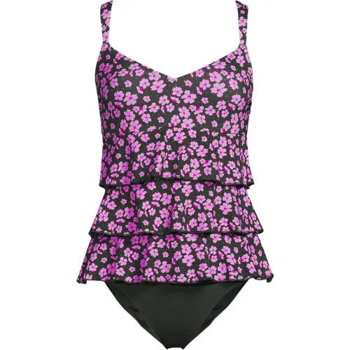 Women's Ruffle Fauxkini One Piece Swimsuit