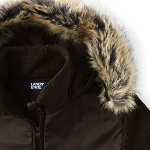 Men's Hooded Half Zip Faux Fur Sherpa Fleece Pullover