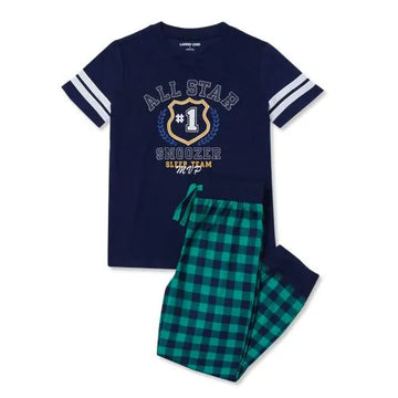 Kids Short Sleeve Top and Jogger Bottom Pajama Set