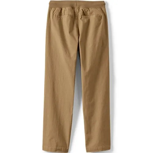 Boys Stretch Soft Rib Waist Iron Knee Pull On Pants