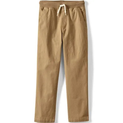 Boys Stretch Soft Rib Waist Iron Knee Pull On Pants