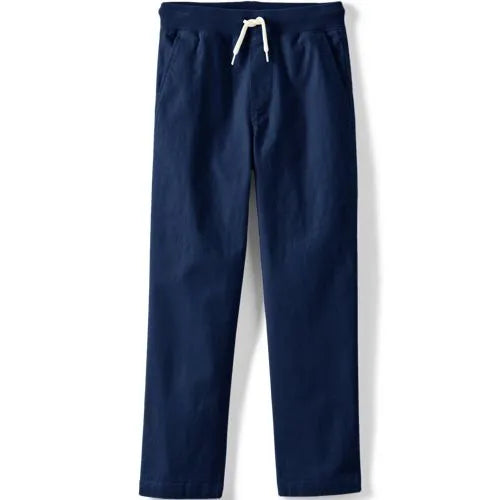 Boys Stretch Soft Rib Waist Iron Knee Pull On Pants