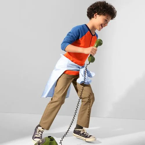 Boys Stretch Soft Rib Waist Iron Knee Pull On Pants