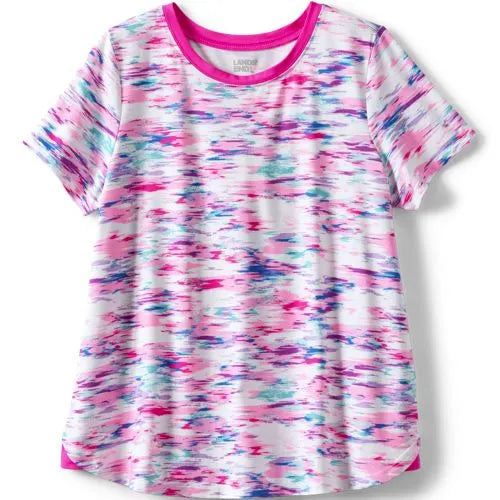 Girls Short Sleeve Active Curved Hem Tee