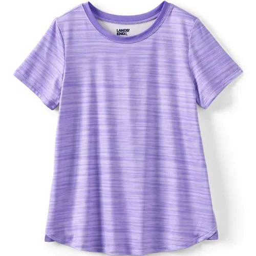 Girls Short Sleeve Active Curved Hem Tee