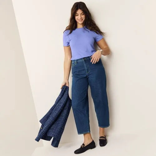 Women's Recover High Rise Barrel Leg Ankle Jeans