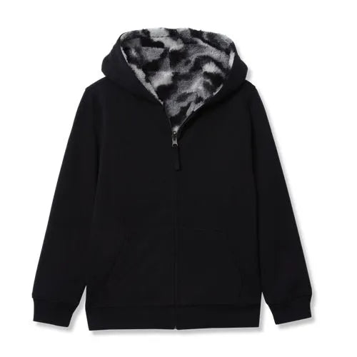 Kids Reversible Sherpa Fleece Hoodie