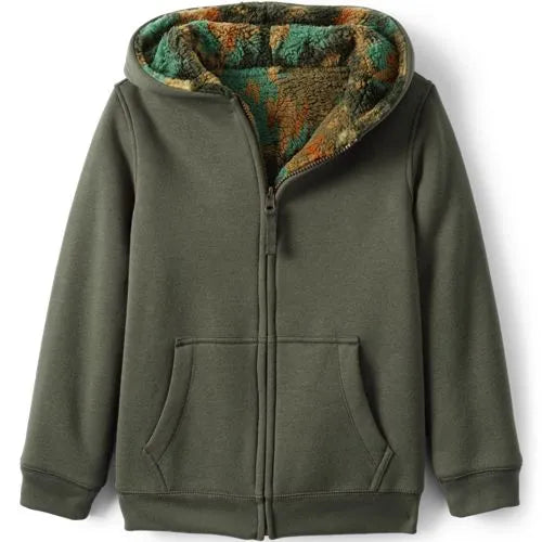 Kids Reversible Sherpa Fleece Hoodie