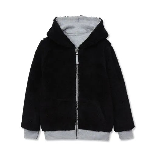 Kids Reversible Sherpa Fleece Hoodie