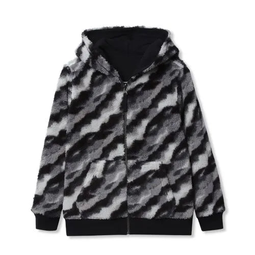 Kids Reversible Sherpa Fleece Hoodie