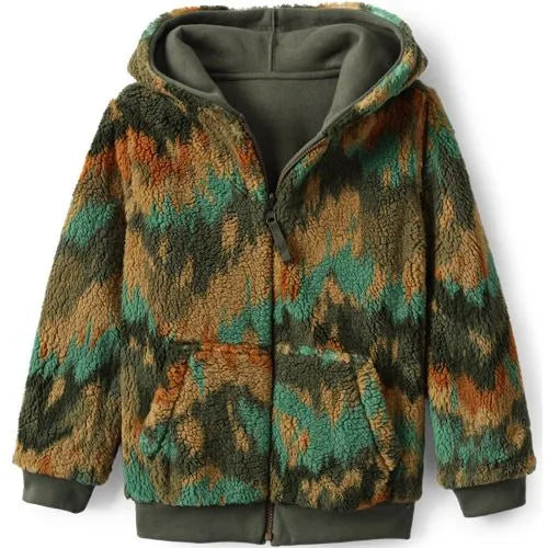 Kids Reversible Sherpa Fleece Hoodie
