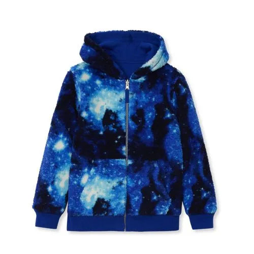 Kids Reversible Sherpa Fleece Hoodie