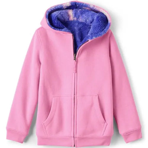 Kids Reversible Sherpa Fleece Hoodie