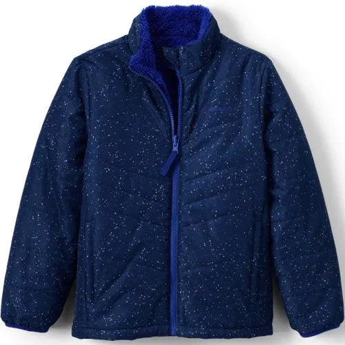 Girls Reversible Fleece Puffer Jacket