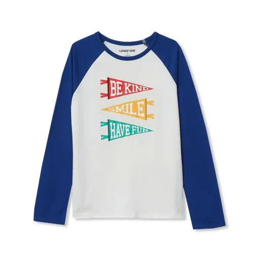 Girls Long Sleeve Raglan Graphic T-Shirt