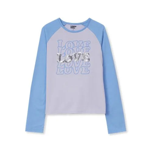 Girls Long Sleeve Raglan Graphic T-Shirt