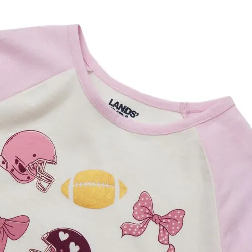 Girls Long Sleeve Raglan Graphic T-Shirt