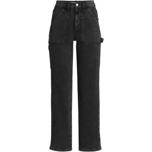 Women's Soft Denim High Rise Utility Cargo Ankle Jeans