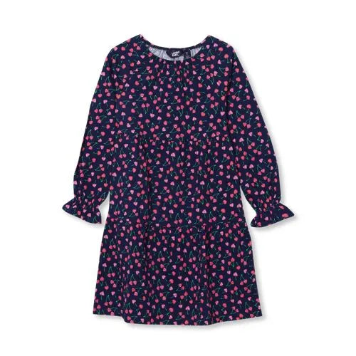 Girls Long Sleeve Tiered Knit Dress