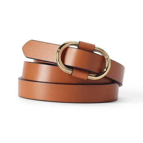 Women's Adjustable Skinny Leather Belt
