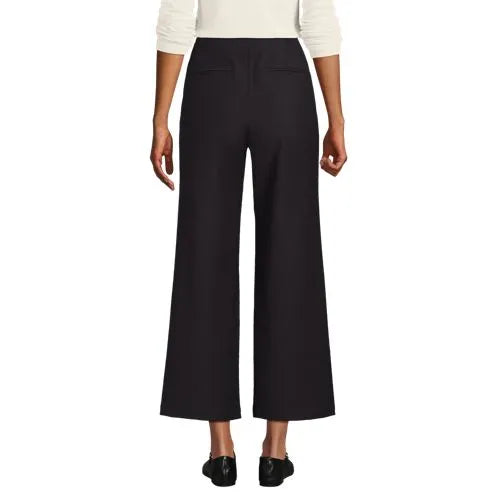 Women's Bi Stretch High Rise Pintuck Wide Leg Crop Pants