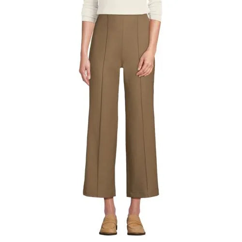 Women's Bi Stretch High Rise Pintuck Wide Leg Crop Pants