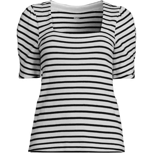 Women's Puff Sleeve Mariner Square Neck Top