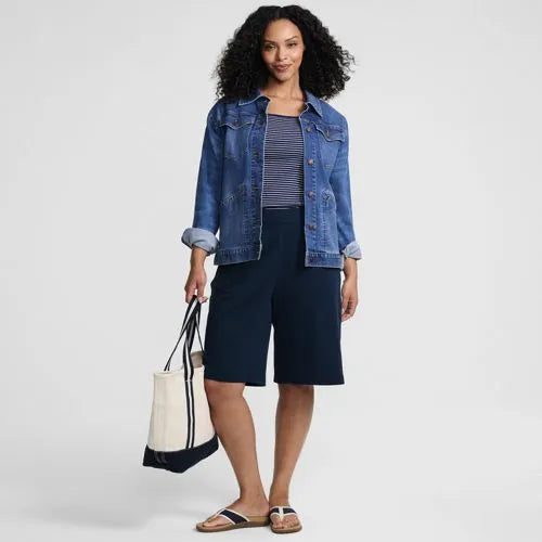 Women's Sport Knit High Rise Pleated 12" Bermuda Shorts