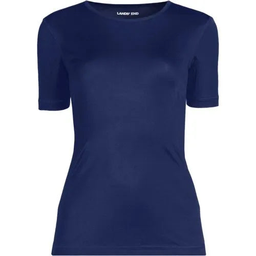 Women's Silk Interlock Short Sleeve Crewneck Long Underwear Thermal Baselayer Top