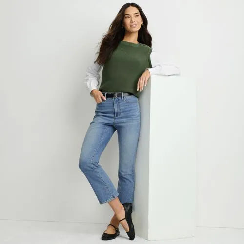 Women's Recover Denim High Rise Kick Flare Crop Jeans