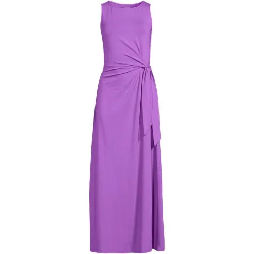 Women's Cotton Modal Sleeveless Tie Waist Maxi Dress
