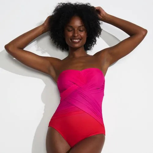 Women's SlenderSuit Wrap Bandeau One Piece Swimsuit