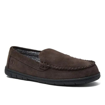Men's Flannel Lined Suede Slip On Moccasin Slippers