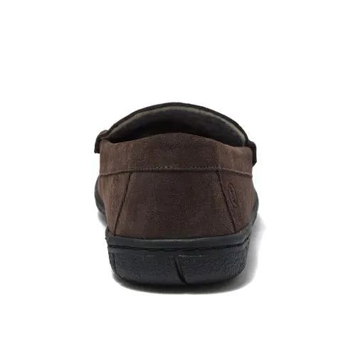 Men's Flannel Lined Suede Slip On Moccasin Slippers