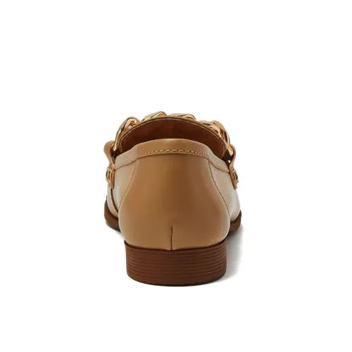 Women's Chain Leather Loafers
