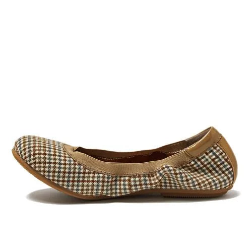 Women's Comfort Slip On Plaid Ballet Flats