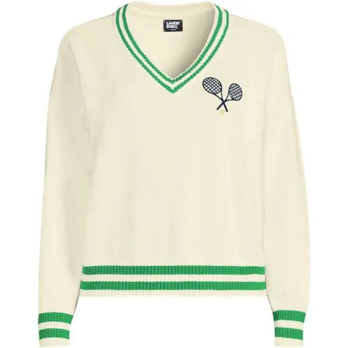 Women's Drifter Varsity V-neck Sweater with Crest