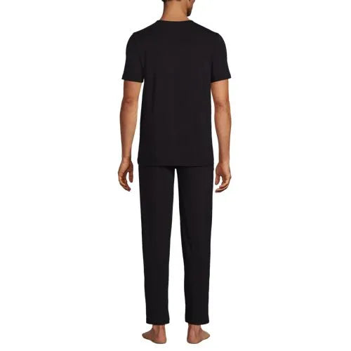 Men's Short Sleeve Cooling Knit V-neck Pajama Set