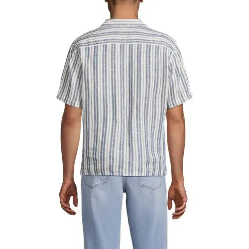 Men's Short Sleeve Linen Hawaiian Camp Collar Shirt